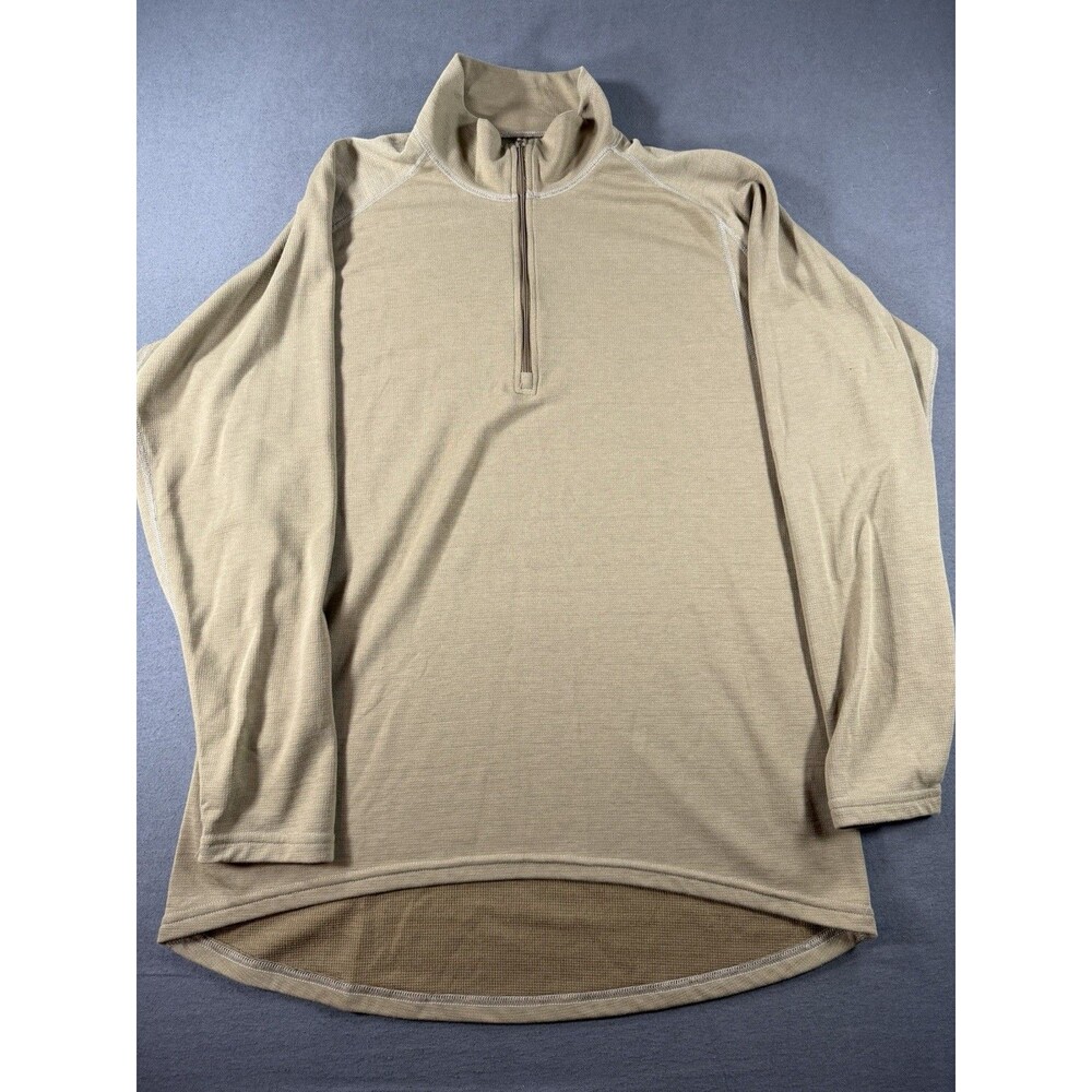 Beyond Clothing Systems Mens XL Brown Quarter Zip Pullover Baselayer USA Wool